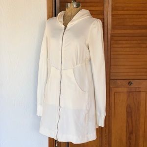 Green Dragon | Long Ivory Double Zip Up Hoodie | S